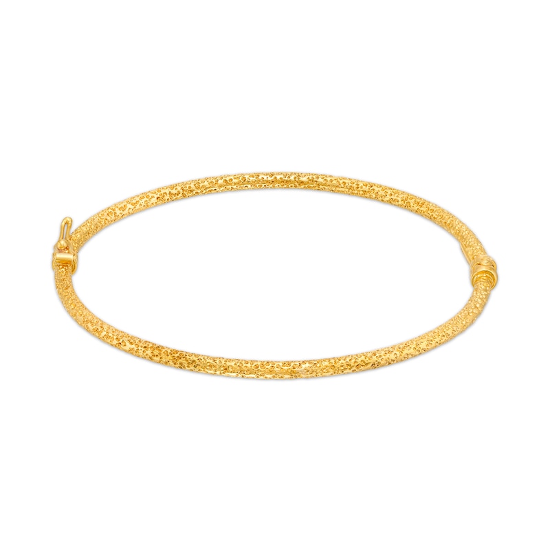 Italian Brilliance™ 2.5mm Diamond-Cut Glitter Bangle in Hollow 14K Gold|Peoples Jewellers