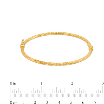 Italian Brilliance™ 2.5mm Diamond-Cut Glitter Bangle in Hollow 14K Gold