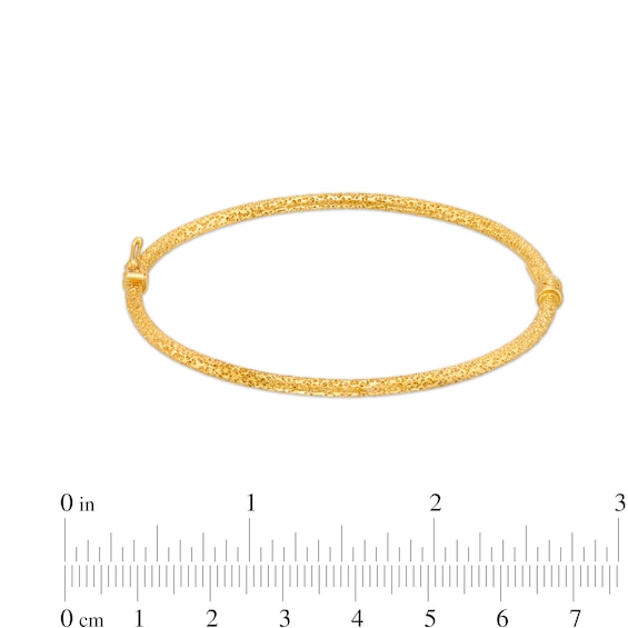 Italian Brilliance™ 2.5mm Diamond-Cut Glitter Bangle in Hollow 14K Gold