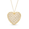 Thumbnail Image 0 of Italian Brilliance™ Diamond-Cut Lattice Heart Pendant in 14K Two-Tone Gold