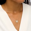 Diamond-Cut Lattice Heart Pendant in 14K Two-Tone Gold
