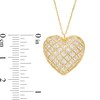 Diamond-Cut Lattice Heart Pendant in 14K Two-Tone Gold