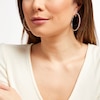 Thumbnail Image 2 of White Lab-Created Sapphire Hoop Earrings in Sterling Silver