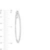 Thumbnail Image 2 of White Lab-Created Sapphire Hoop Earrings in Sterling Silver