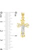 Crucifix Necklace Charm in 10K Two-Tone Gold