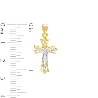 Peoples Jewellers Greek Key Crucifix Hollow Necklace Charm in 10K Two ...