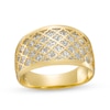 Thumbnail Image 0 of Italian Brilliance™ Diamond-Cut Lattice Ring in 14K Two-Tone Gold - Size 7