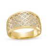 Thumbnail Image 1 of Italian Brilliance™ Diamond-Cut Lattice Ring in 14K Two-Tone Gold - Size 7