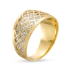 Thumbnail Image 2 of Italian Brilliance™ Diamond-Cut Lattice Ring in 14K Two-Tone Gold - Size 7