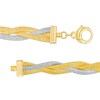 Thumbnail Image 2 of Italian Brilliance™ 9.0mm Diamond-Cut Hollow Mesh Twist Bracelet in 14K Two-Tone Gold – 7.5"