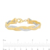 Thumbnail Image 3 of Italian Brilliance™ 9.0mm Diamond-Cut Hollow Mesh Twist Bracelet in 14K Two-Tone Gold – 7.5"