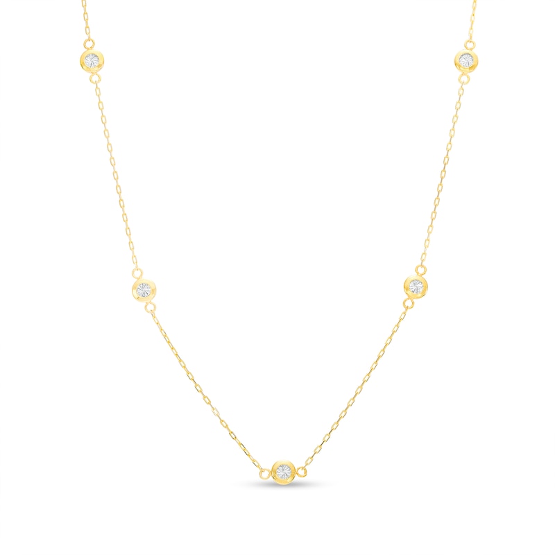 Italian Brilliance™ Diamond-Cut Circle Station Necklace in 14K Gold|Peoples Jewellers