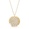 Thumbnail Image 0 of Italian Brilliance™ Diamond-Cut Lattice Circle Pendant in 14K Two-Tone Gold