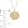 Diamond-Cut Lattice Circle Pendant in 14K Two-Tone Gold