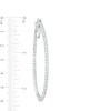 Thumbnail Image 3 of White Lab-Created Sapphire Hoop Earrings in Sterling Silver