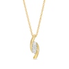 Thumbnail Image 1 of 0.20 CT. T.W. Diamond Curved Three Stone Pendant in 10K Gold