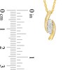 Thumbnail Image 3 of 0.20 CT. T.W. Diamond Curved Three Stone Pendant in 10K Gold