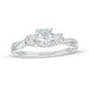 Thumbnail Image 0 of 0.50 CT. T.W. Diamond Past Present Future® Twist Shank Engagement Ring in 10K White Gold
