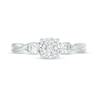 Thumbnail Image 3 of 0.50 CT. T.W. Diamond Past Present Future® Twist Shank Engagement Ring in 10K White Gold