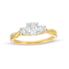 Thumbnail Image 0 of 0.50 CT. T.W. Diamond Past Present Future® Twist Shank Engagement Ring in 10K Gold