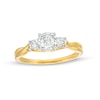 Thumbnail Image 1 of 0.50 CT. T.W. Diamond Past Present Future® Twist Shank Engagement Ring in 10K Gold
