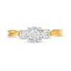 Thumbnail Image 4 of 0.50 CT. T.W. Diamond Past Present Future® Twist Shank Engagement Ring in 10K Gold