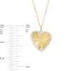 Diamond-Cut Heart Pendant in 14K Two-Tone Gold