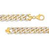 Oro Diamante™ Diamond-Cut 10.0mm Cuban Curb Chain Bracelet in Hollow 14K Two-Tone Gold – 8.75"