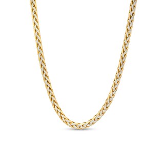 Diamond-Cut 3.5mm Wheat Chain Necklace in Hollow 14K Two-Tone Gold