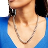 Oro Diamante™ Diamond-Cut 10.0mm Cuban Curb Chain Necklace in Hollow 14K Two-Tone Gold – 22"