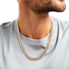 Oro Diamante™ Diamond-Cut 10.0mm Cuban Curb Chain Necklace in Hollow 14K Two-Tone Gold – 22"