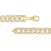 Thumbnail Image 3 of Oro Diamante™ Diamond-Cut 10.0mm Cuban Curb Chain Necklace in Hollow 14K Two-Tone Gold – 22"