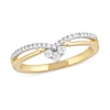 Thumbnail Image 0 of 0.20 CT. T.W. Diamond Chevron Split Shank Ring in 10K Gold