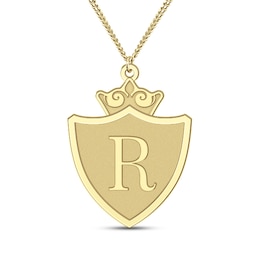 Men's Engravable Shield Pendant (1 Initial)