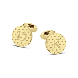 Men's Engravable Mismatch Clover Pattern Cuff Links (2 Initials)