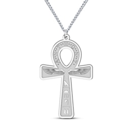 Men's Engravable Ankh Cross Pendant (1 Lines)