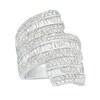 Thumbnail Image 1 of 3.00 CT. T.W. Diamond Bypass Multi-Row Ring in 10K White Gold