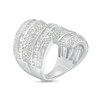 Thumbnail Image 3 of 3.00 CT. T.W. Diamond Bypass Multi-Row Ring in 10K White Gold