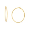 55.0mm Diamond-Cut Glitter Tube Hoop Earrings in 14K Gold