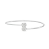 Thumbnail Image 1 of 0.25 CT. T.W. Baguette and Oval-Shaped Multi-Diamond Frame Overlapping Bangle in 10K White Gold