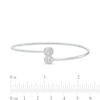 Thumbnail Image 2 of 0.25 CT. T.W. Baguette and Oval-Shaped Multi-Diamond Frame Overlapping Bangle in 10K White Gold
