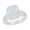 Thumbnail Image 1 of 0.95 CT. T.W. Octagonal-Shaped Multi-Diamond Frame Bridal Set in 10K White Gold