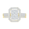 Thumbnail Image 3 of 0.95 CT. T.W. Octagonal-Shaped Multi-Diamond Frame Bridal Set in 10K Gold