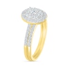 Thumbnail Image 1 of 0.96 CT. T.W. Oval-Shaped Multi-Diamond Frame Bridal Set in 10K Gold