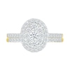 Thumbnail Image 2 of 0.96 CT. T.W. Oval-Shaped Multi-Diamond Frame Bridal Set in 10K Gold