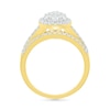 Thumbnail Image 3 of 0.96 CT. T.W. Oval-Shaped Multi-Diamond Frame Bridal Set in 10K Gold