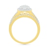 Thumbnail Image 3 of 0.96 CT. T.W. Oval-Shaped Multi-Diamond Frame Bridal Set in 10K Gold