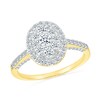 Thumbnail Image 4 of 0.96 CT. T.W. Oval-Shaped Multi-Diamond Frame Bridal Set in 10K Gold