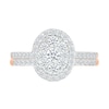 0.96 CT. T.W. Oval-Shaped Multi-Diamond Frame Bridal Set in 10K Rose Gold
