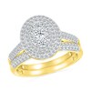 Thumbnail Image 1 of 0.95 CT. T.W. Oval-Shaped Multi-Diamond Double Frame Bridal Set in 10K Gold